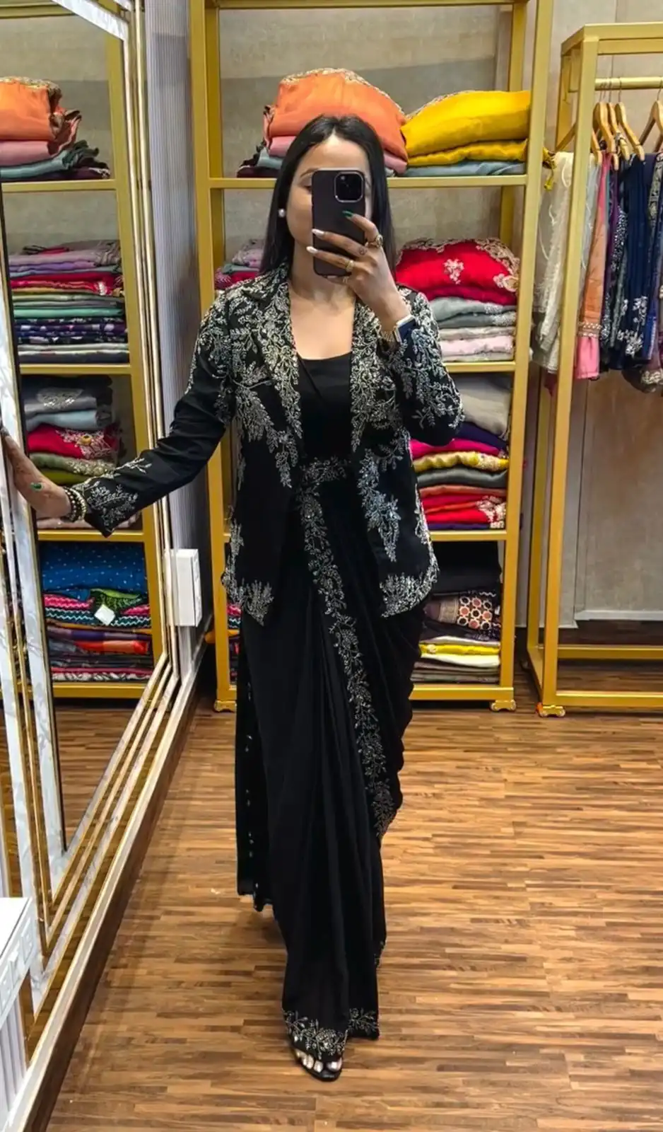 Black Chinon Embroidery Lace Work Saree | Sarees, Bollywood Sarees, Creative Sarees, Designer Sarees, Embroidered Sarees, Ethnic Saree, Modern Digital sarees, Party Wear Sarees