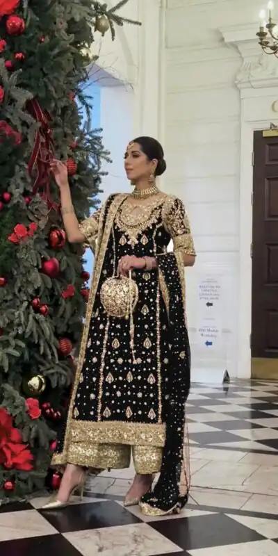 Black Faux Georgette Sequence Work Salwar Suit | Jump Suits, Salwar suit, Casual Suits, Creative suits, Designer Suits, Palazzo Suits, Party Wear Suits, Patiala Suits, Straight Suits
