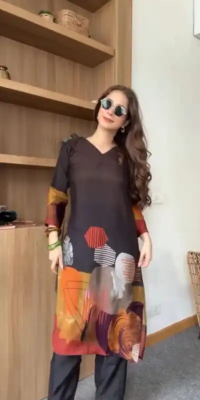 Black Fox Georgette Digital Print Kurti | Kurti, Bollywood Kurti, Creative Kurtis, Designer Kurti, Party Wear Kurti, Selfie Kurti