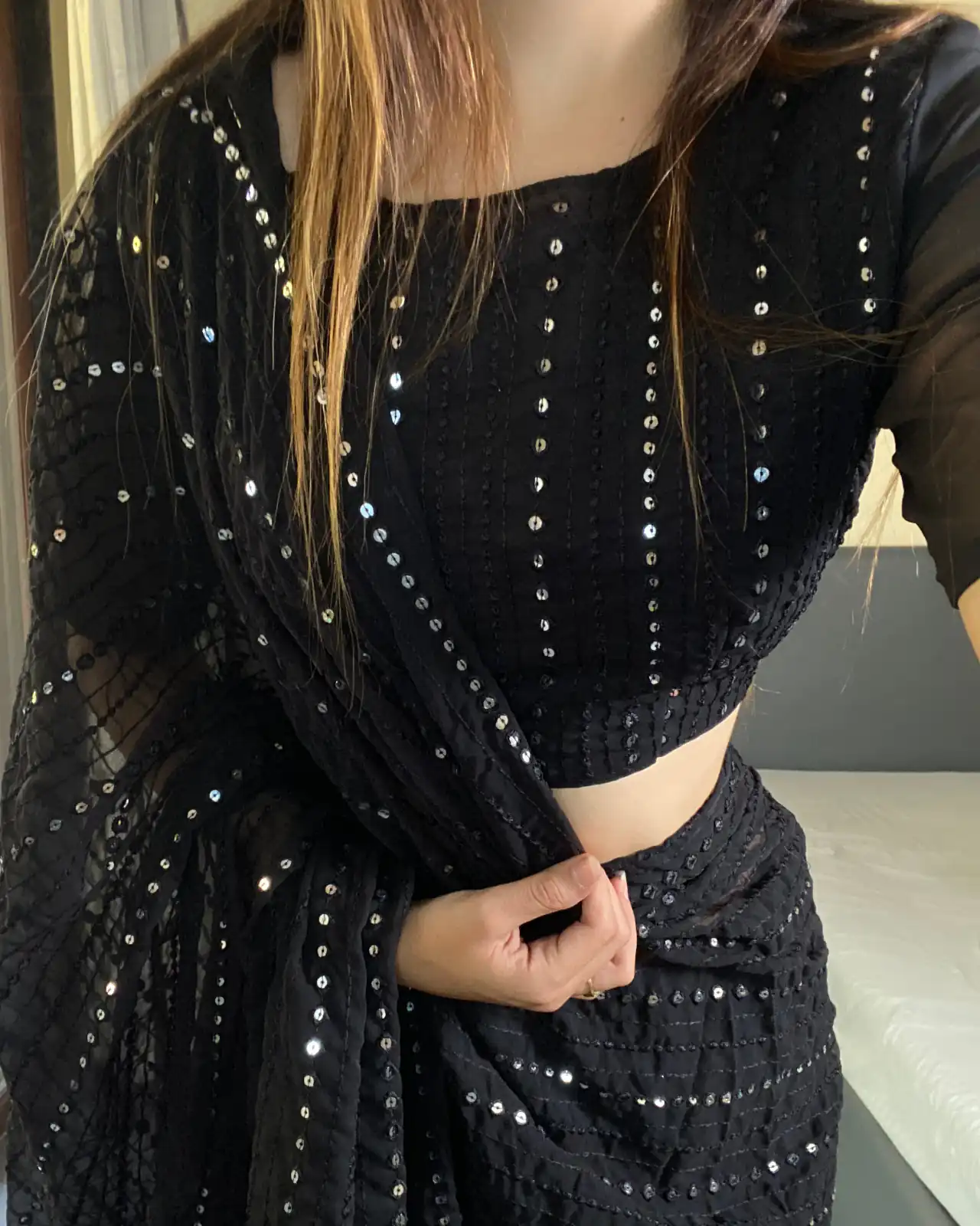 Black Fox Georgette Embroidery Work Saree | Sarees, Bollywood Sarees, Creative Sarees, Designer Sarees, Embroidered Sarees, Ethnic Saree, Modern Digital sarees, Party Wear Sarees