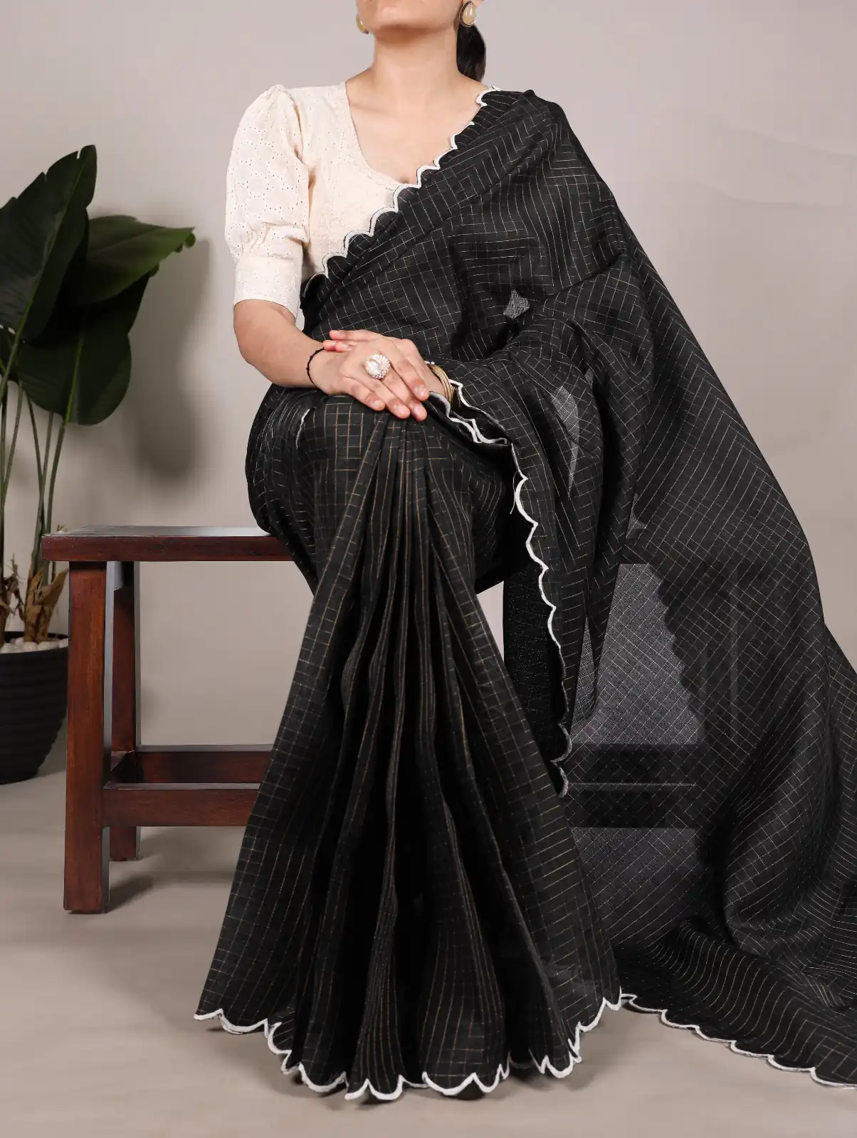 Black Gadhawal Arca Work Saree | Sarees, Bollywood Sarees, Creative Sarees, Designer Sarees, Embroidered Sarees, Ethnic Saree, Modern Digital sarees, Party Wear Sarees