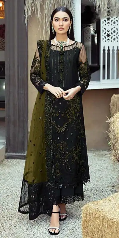 Black Georgette Embroidery Work Salwar Suit | Salwar suit, Casual Suits, Creative suits, Designer Suits, Palazzo Suits, Party Wear Suits, Patiala Suits, Straight Suits