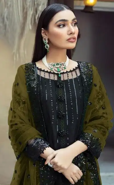 Black Georgette Embroidery Work Salwar Suit | Salwar suit, Casual Suits, Creative suits, Designer Suits, Palazzo Suits, Party Wear Suits, Patiala Suits, Straight Suits
