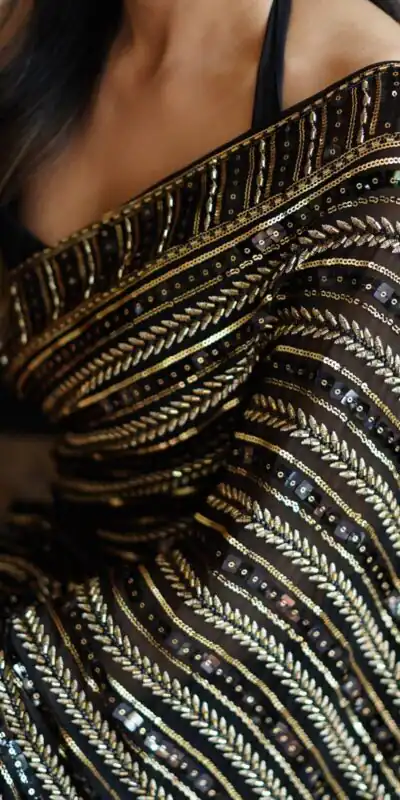 Black Georgette Embroidery Work Saree | Sarees, Bollywood Sarees, Creative Sarees, Designer Sarees, Embroidered Sarees, Ethnic Saree, Modern Digital sarees, Party Wear Sarees