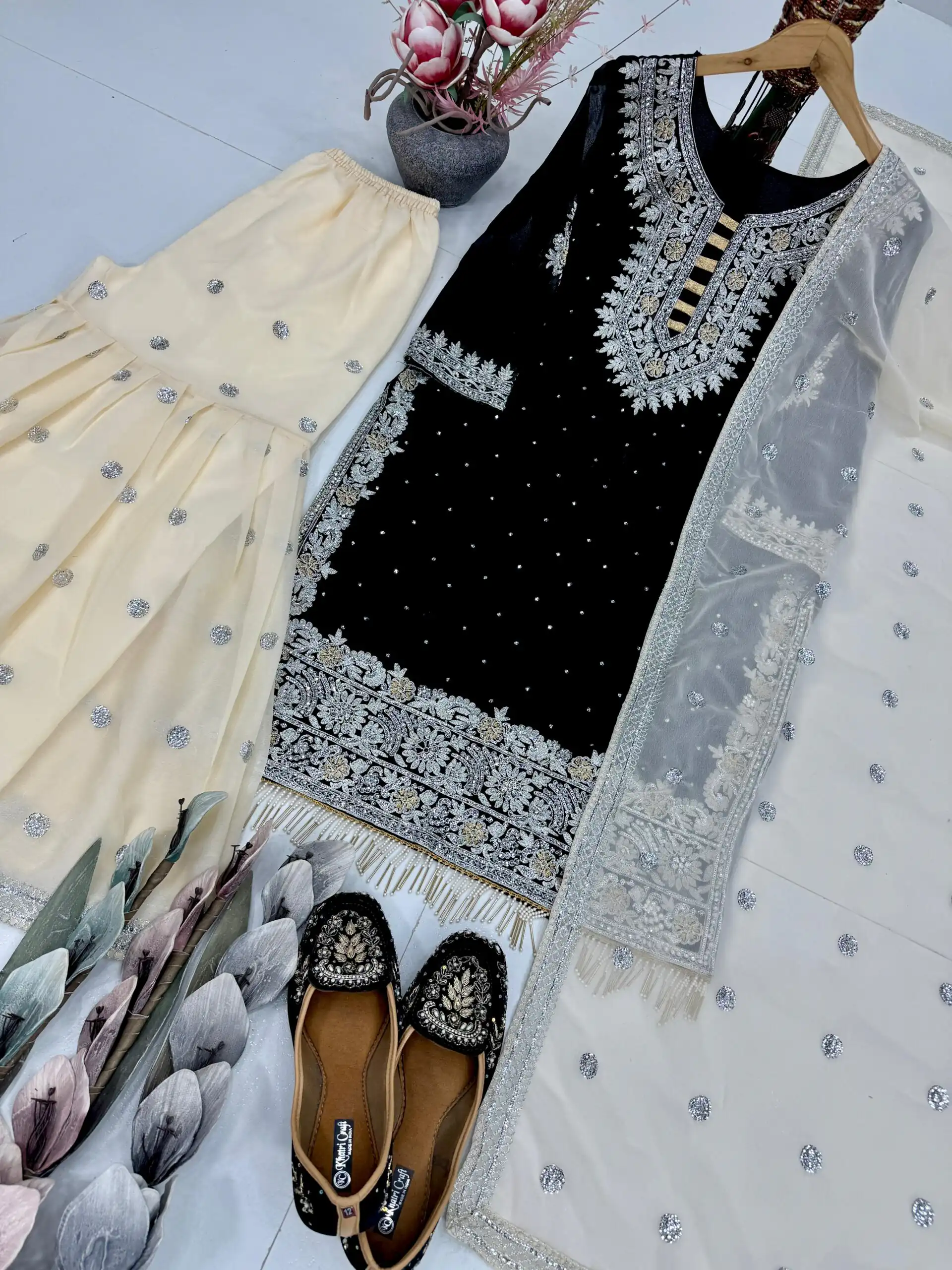 Black Georgette Lace Work Salwar Suit | Jump Suits, Salwar suit, Casual Suits, Creative suits, Designer Suits, Palazzo Suits, Party Wear Suits, Patiala Suits, Straight Suits