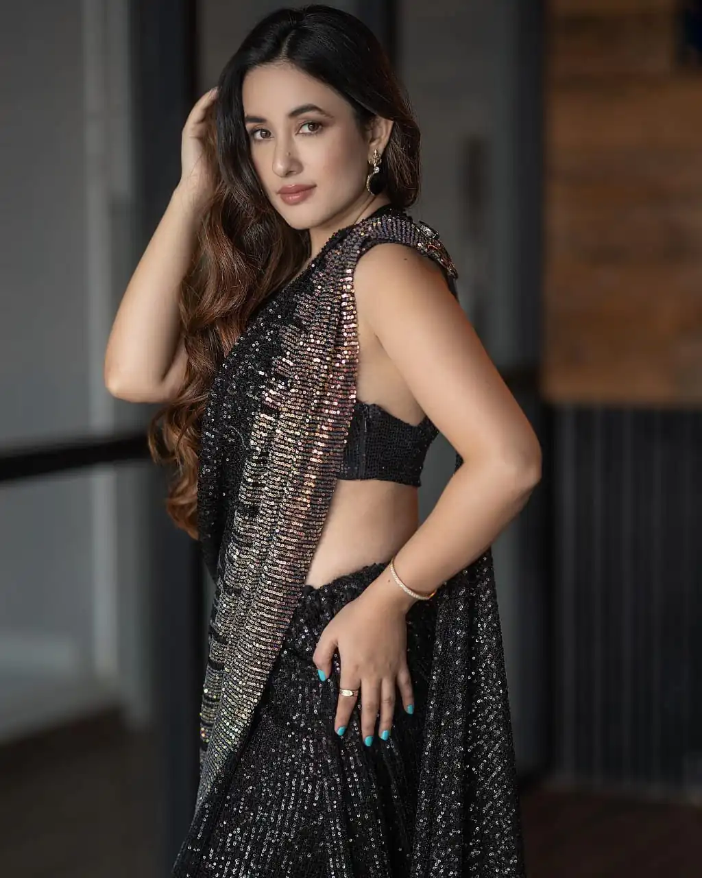 Black Georgette Sequins All Over Peiping Lace Saree | Sarees, Bollywood Sarees, Creative Sarees, Designer Sarees, Embroidered Sarees, Ethnic Saree, Modern Digital sarees, Party Wear Sarees