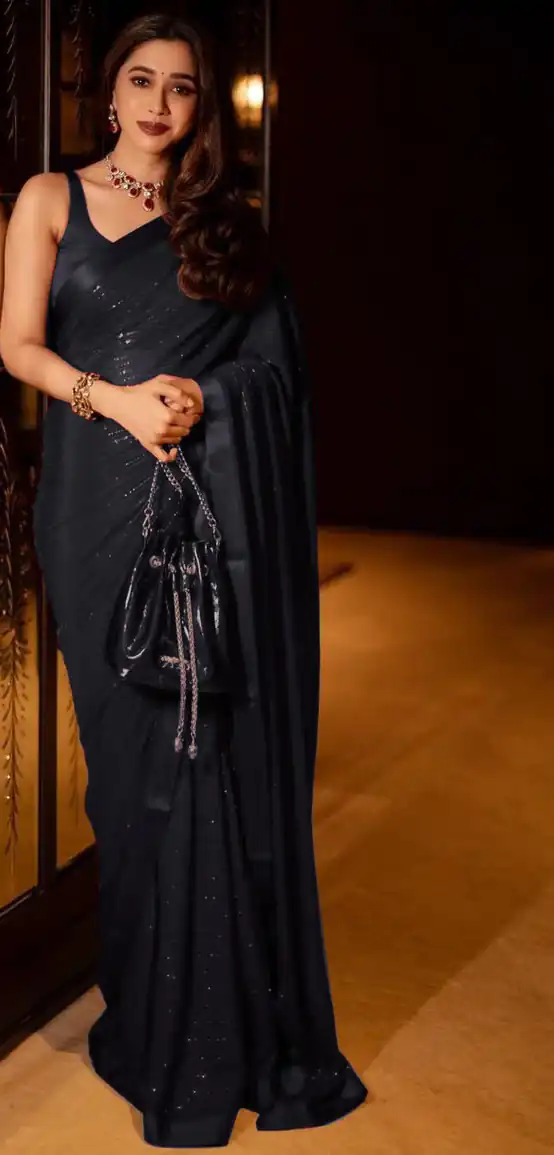 Black Georgette With Sequence Work Saree | Sarees, Bollywood Sarees, Creative Sarees, Designer Sarees, Embroidered Sarees, Ethnic Saree, Modern Digital sarees, Party Wear Sarees