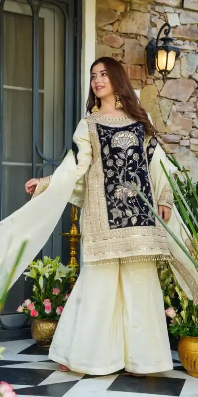 Black Glass Organza Silk Sequence Work Salwar Suit | Jump Suits, Salwar suit, Casual Suits, Creative suits, Designer Suits, Palazzo Suits, Party Wear Suits, Patiala Suits, Straight Suits