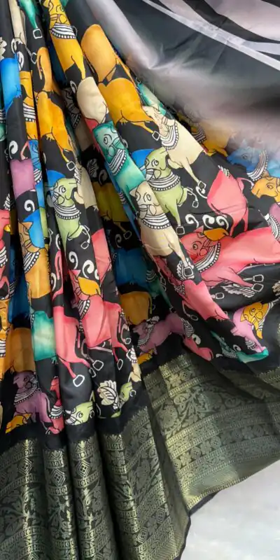 Black Jacquard Dola Silk With Print Saree | Sarees, Bollywood Sarees, Creative Sarees, Designer Sarees, Embroidered Sarees, Ethnic Saree, Modern Digital sarees, Party Wear Sarees