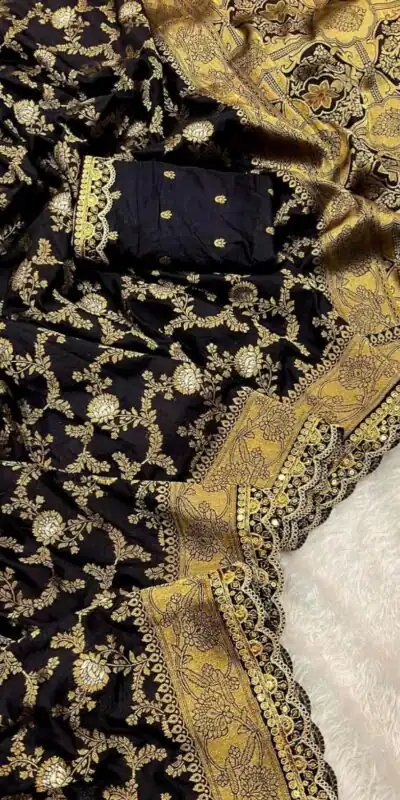Black Jacquard Weaving Embroidery Cording Lace Saree | Sarees, Bollywood Sarees, Creative Sarees, Designer Sarees, Embroidered Sarees, Ethnic Saree, Modern Digital sarees, Party Wear Sarees