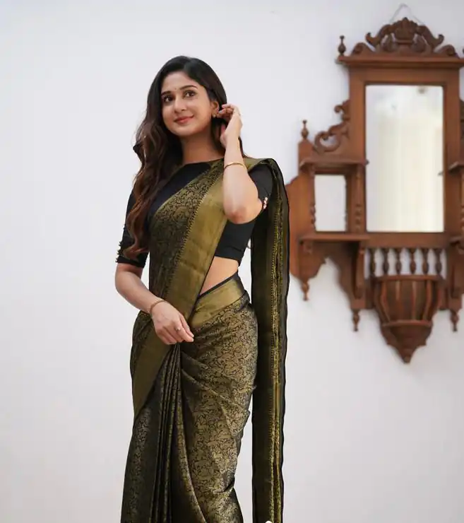 Black Lichi Silk Border Jacquard Work Saree | Sarees, Bollywood Sarees, Creative Sarees, Designer Sarees, Embroidered Sarees, Ethnic Saree, Modern Digital sarees, Party Wear Sarees
