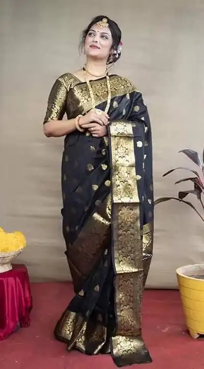 Black Lichi Silk Border Work Saree | Sarees, Bollywood Sarees, Creative Sarees, Designer Sarees, Embroidered Sarees, Ethnic Saree, Modern Digital sarees, Party Wear Sarees