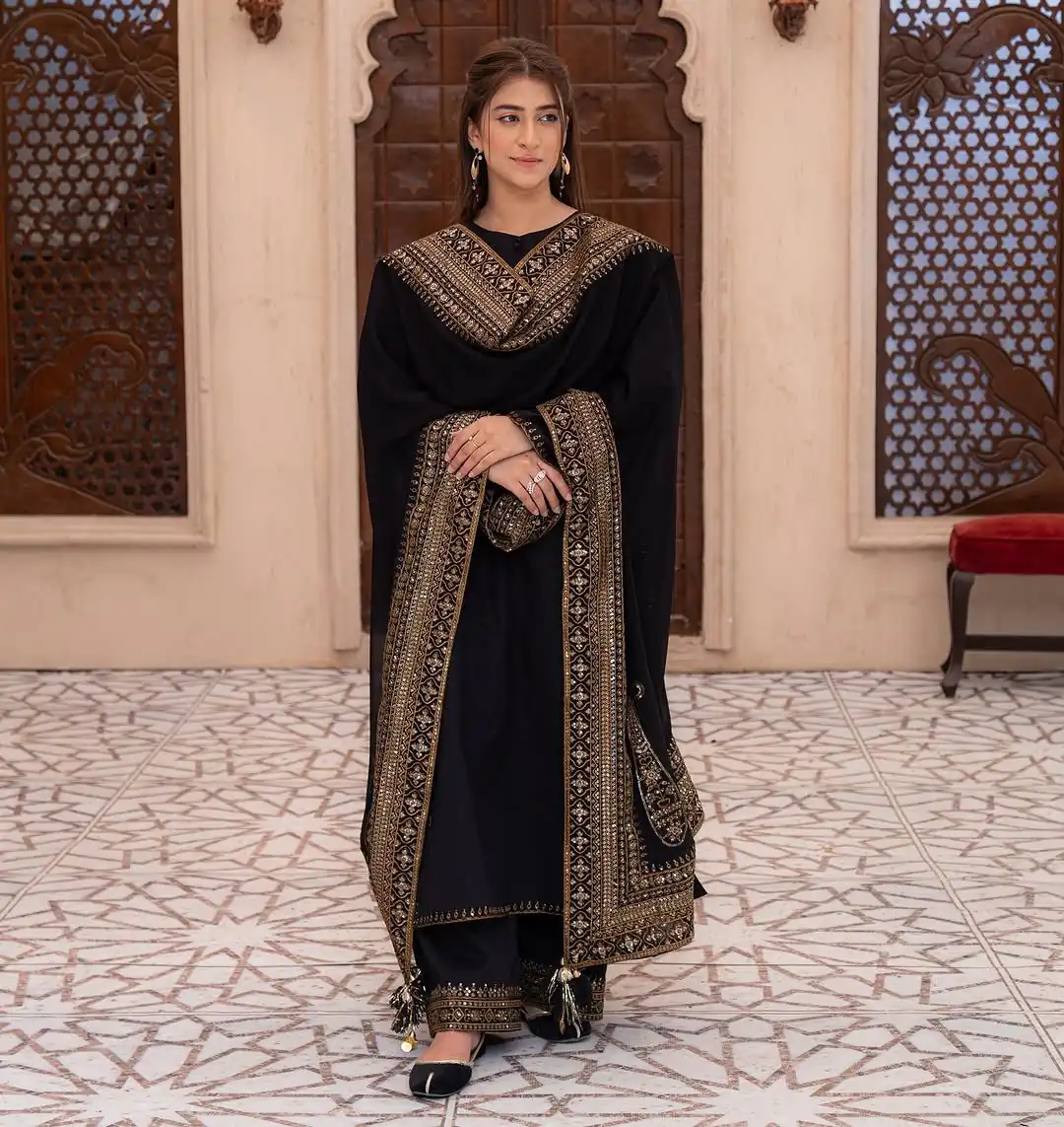 Black Natural Crep Silk With Embroider Salwar Suit | Jump Suits, Salwar suit, Casual Suits, Creative suits, Designer Suits, Palazzo Suits, Party Wear Suits, Patiala Suits, Straight Suits
