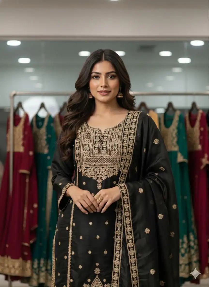 Black Organza Sequence Work Salwar Suit | Jump Suits, Salwar suit, Casual Suits, Creative suits, Designer Suits, Palazzo Suits, Party Wear Suits, Patiala Suits, Straight Suits