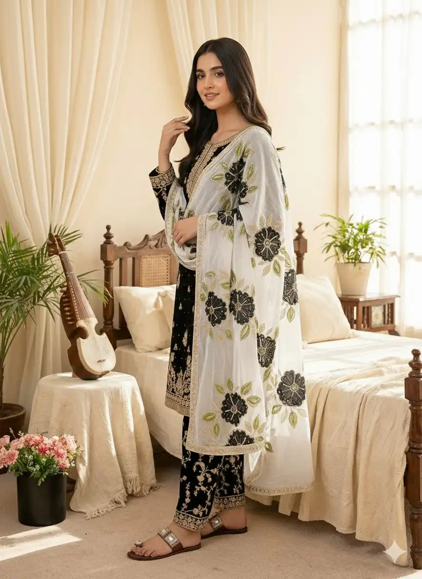 Black Organza Silk Lace Embroidery Work Salwar Suit | Jump Suits, Salwar suit, Casual Suits, Creative suits, Designer Suits, Palazzo Suits, Party Wear Suits, Patiala Suits, Straight Suits