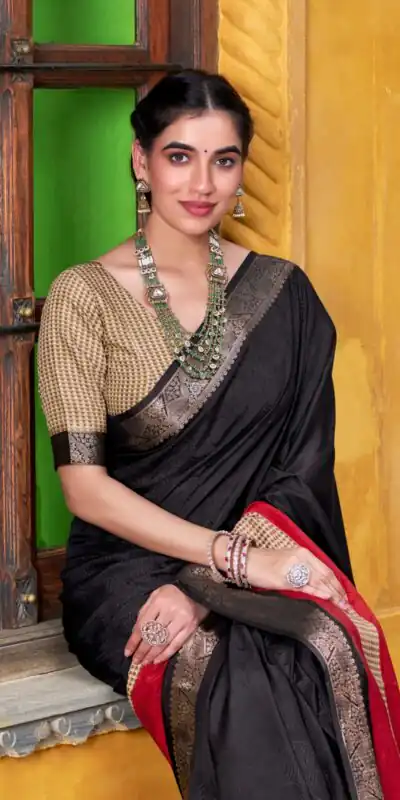 Black Poly Cotton Printed Zari Saree | Sarees, Bollywood Sarees, Creative Sarees, Designer Sarees, Embroidered Sarees, Ethnic Saree, Modern Digital sarees, Party Wear Sarees