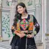 Black Pure Cotton Mirror Gamthi Work Lehenga Choli | Lehenga, Bollywood Lehenga, Creative Lehenga, Designer Lehenga, Embroidered Lehenga, Party Wear Lehenga