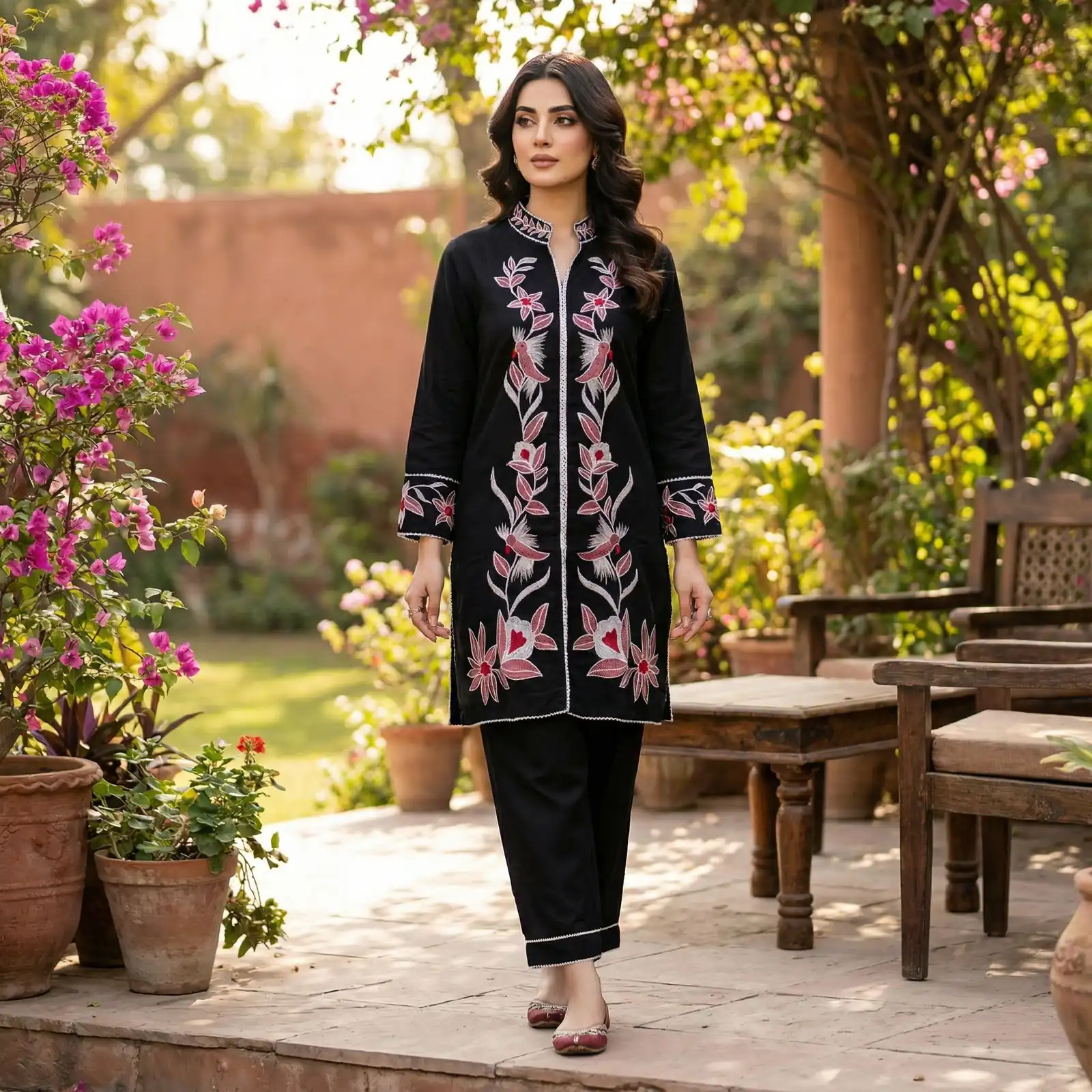 Black Rayon With Embroidery Work Kurti | Kurti, Bollywood Kurti, Creative Kurtis, Designer Kurti, Party Wear Kurti, Selfie Kurti