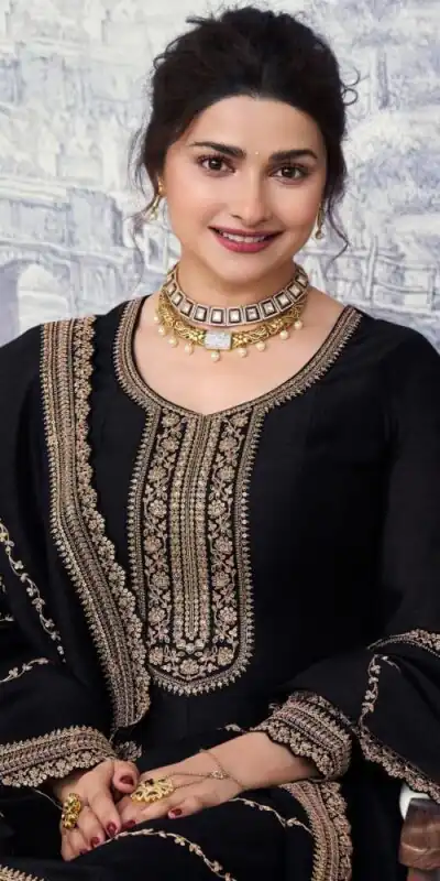 Black Silk Georgette Embroidery Work Salwar Suit | Jump Suits, Salwar suit, Casual Suits, Creative suits, Designer Suits, Palazzo Suits, Party Wear Suits, Patiala Suits, Straight Suits