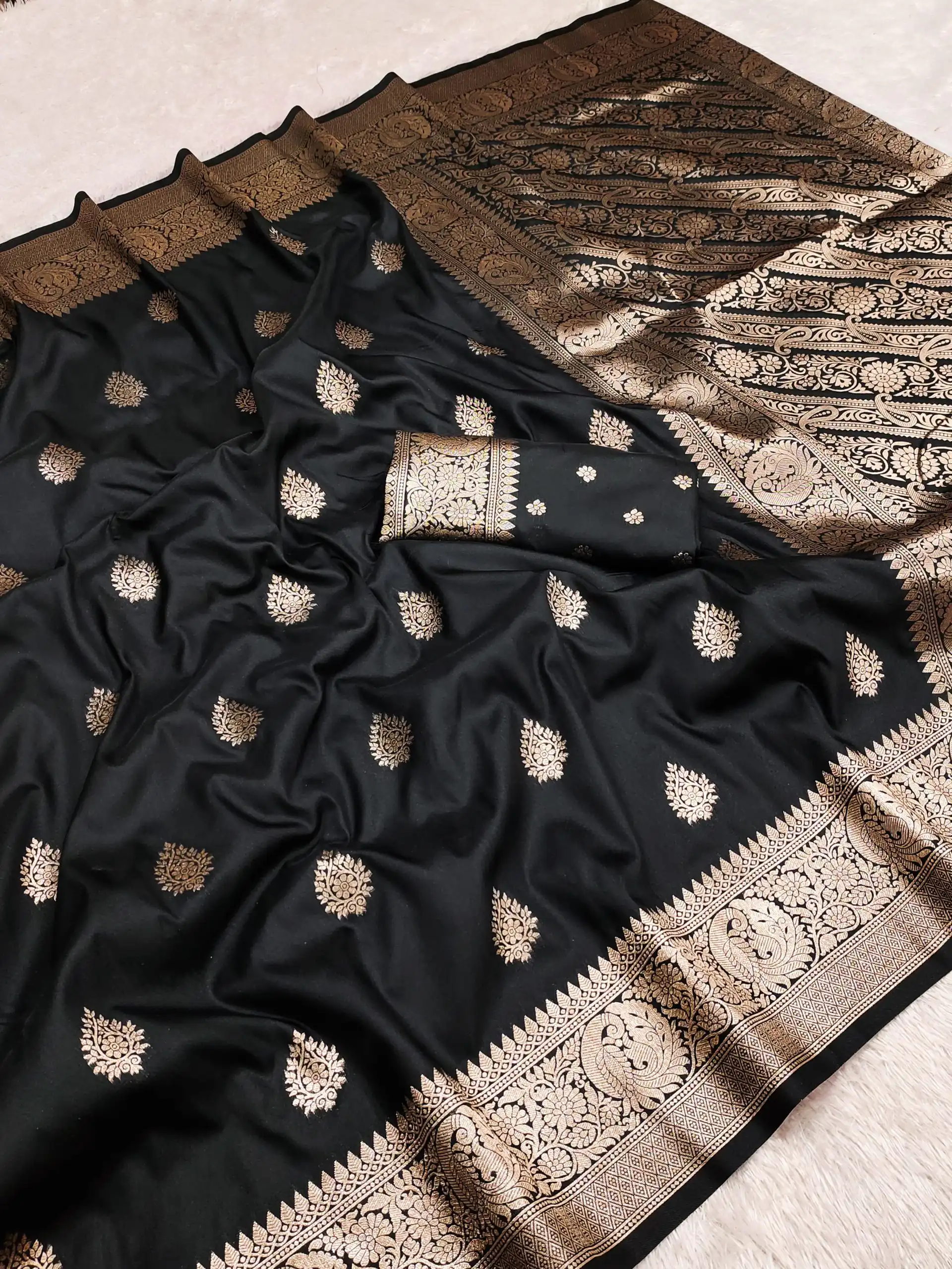 Black Soft Banarasi Cotton Silk Zari Work Saree | Sarees, Bollywood Sarees, Creative Sarees, Designer Sarees, Embroidered Sarees, Ethnic Saree, Modern Digital sarees, Party Wear Sarees