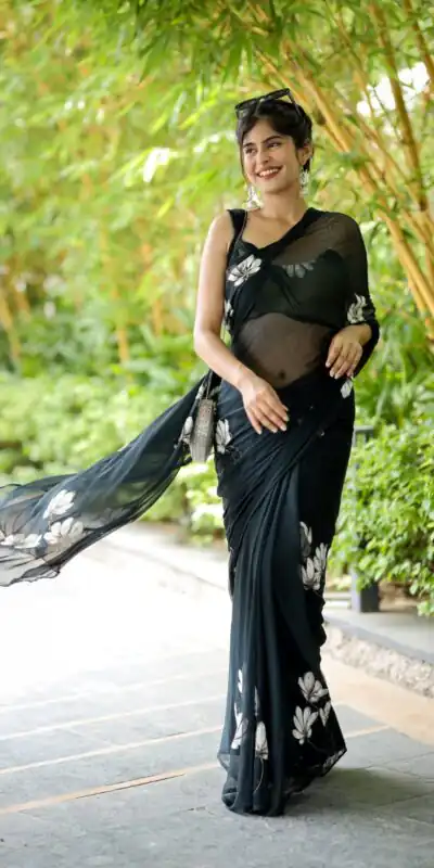 Black Soft Georgette Silk All Over Saree | Sarees, Bollywood Sarees, Creative Sarees, Designer Sarees, Embroidered Sarees, Ethnic Saree, Modern Digital sarees, Party Wear Sarees