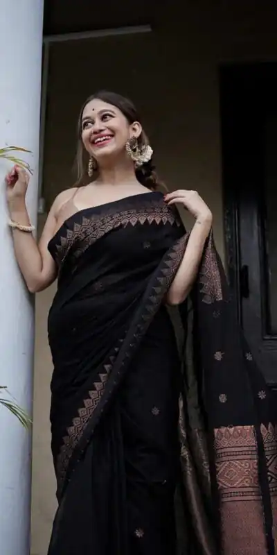 Black Soft Lichi Silk Border Lace Saree | Sarees, Bollywood Sarees, Creative Sarees, Designer Sarees, Embroidered Sarees, Ethnic Saree, Modern Digital sarees, Party Wear Sarees