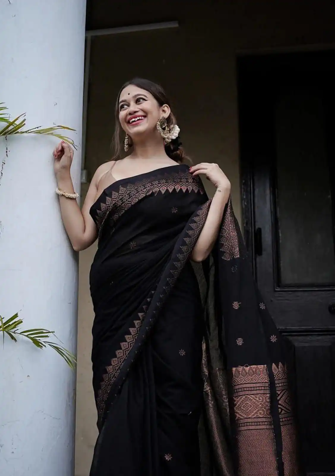 Black Soft Lichi Silk Border Lace Saree | Sarees, Bollywood Sarees, Creative Sarees, Designer Sarees, Embroidered Sarees, Ethnic Saree, Modern Digital sarees, Party Wear Sarees