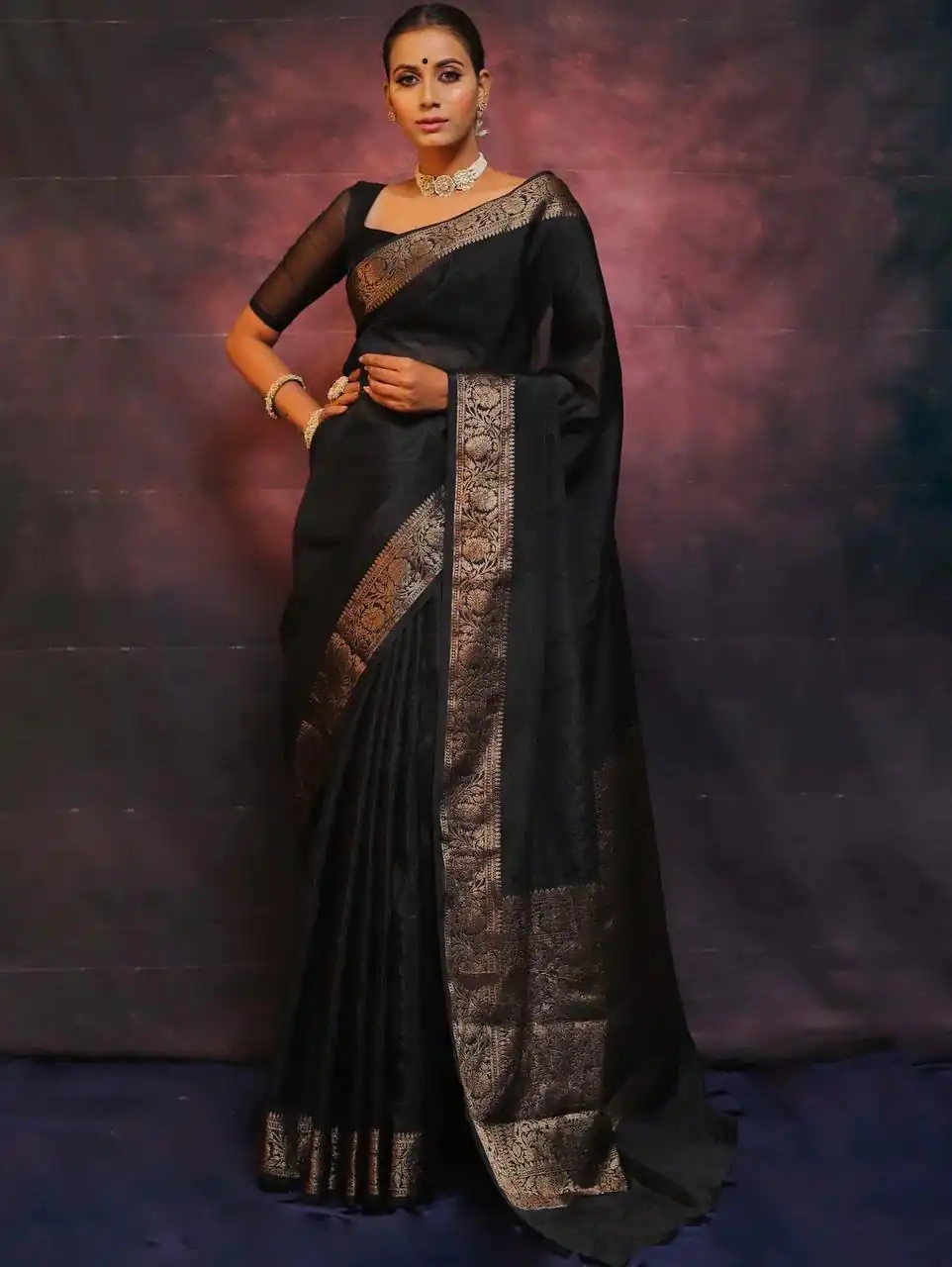 Black Soft Lichi Silk Lace Border Saree | Sarees, Bollywood Sarees, Creative Sarees, Designer Sarees, Embroidered Sarees, Ethnic Saree, Modern Digital sarees, Party Wear Sarees