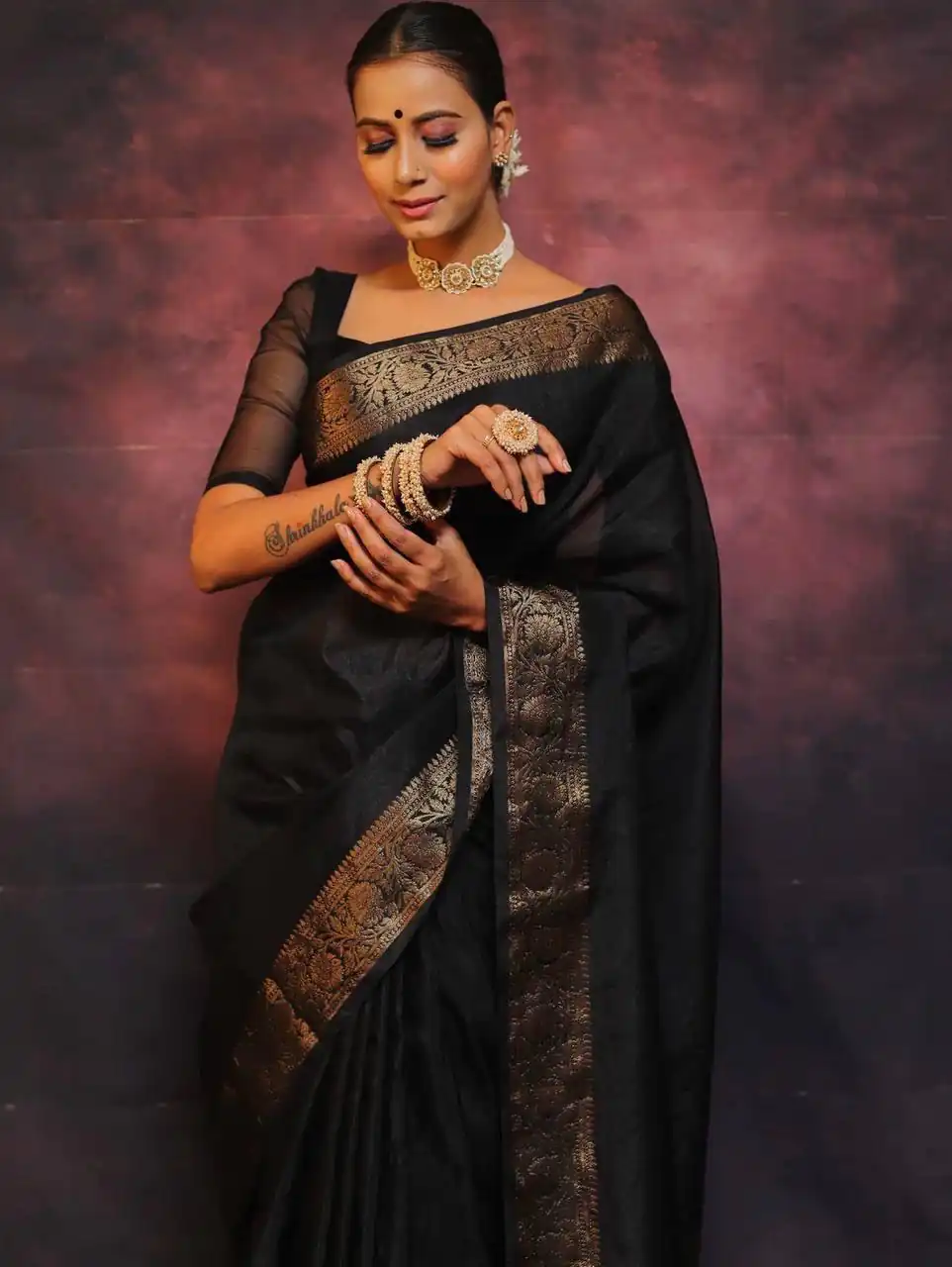 Black Soft Lichi Silk Lace Border Saree | Sarees, Bollywood Sarees, Creative Sarees, Designer Sarees, Embroidered Sarees, Ethnic Saree, Modern Digital sarees, Party Wear Sarees