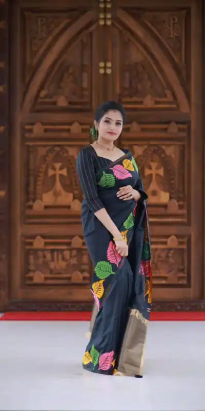 Black Soft Lichi Silk Lace Border Work Saree | Sarees, Bollywood Sarees, Creative Sarees, Designer Sarees, Embroidered Sarees, Ethnic Saree, Modern Digital sarees, Party Wear Sarees