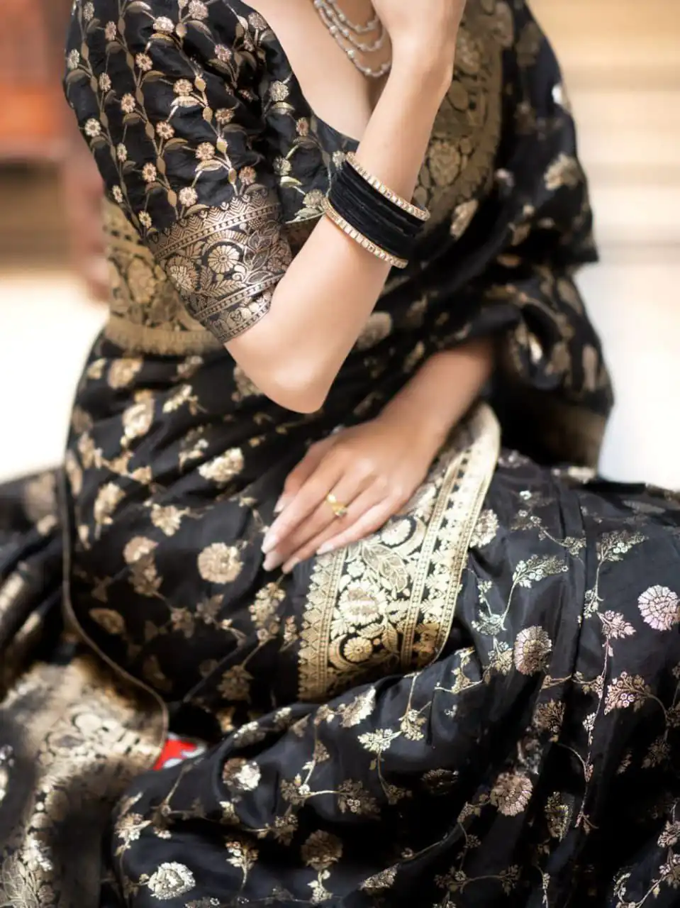 Black Soft Lichi Silk With Jacquard Work Saree | Sarees, Bollywood Sarees, Creative Sarees, Designer Sarees, Embroidered Sarees, Ethnic Saree, Modern Digital sarees, Party Wear Sarees