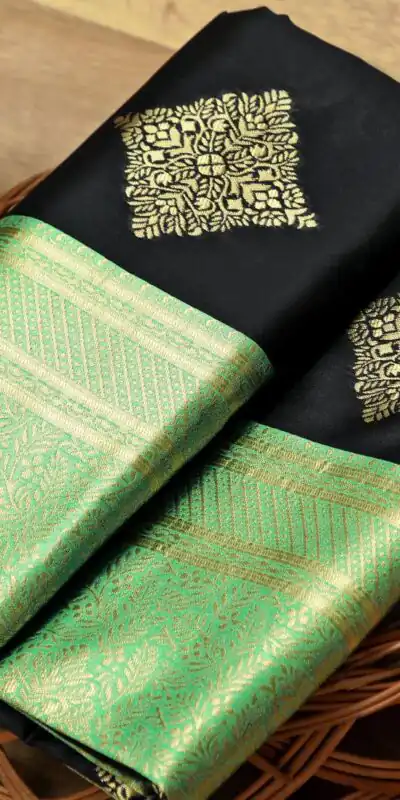 Black Soft Lichi Silk With Lace Border Saree | Sarees, Bollywood Sarees, Creative Sarees, Designer Sarees, Embroidered Sarees, Ethnic Saree, Modern Digital sarees, Party Wear Sarees