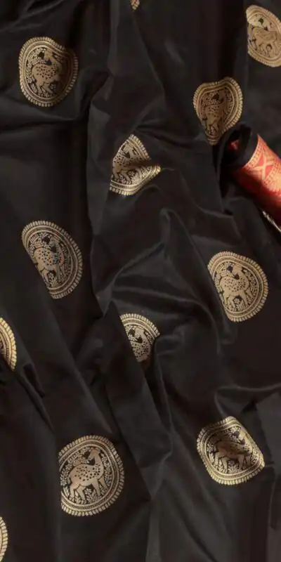 Black Soft Lichi Silk With Lace Work Saree | Sarees, Bollywood Sarees, Creative Sarees, Designer Sarees, Embroidered Sarees, Ethnic Saree, Modern Digital sarees, Party Wear Sarees
