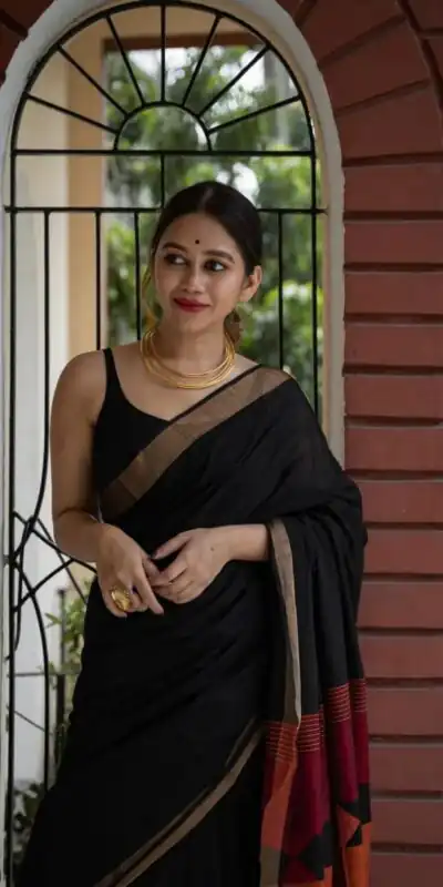 Black Soft Lilan Slab Border Work Saree | Sarees, Bollywood Sarees, Creative Sarees, Designer Sarees, Embroidered Sarees, Ethnic Saree, Modern Digital sarees, Party Wear Sarees
