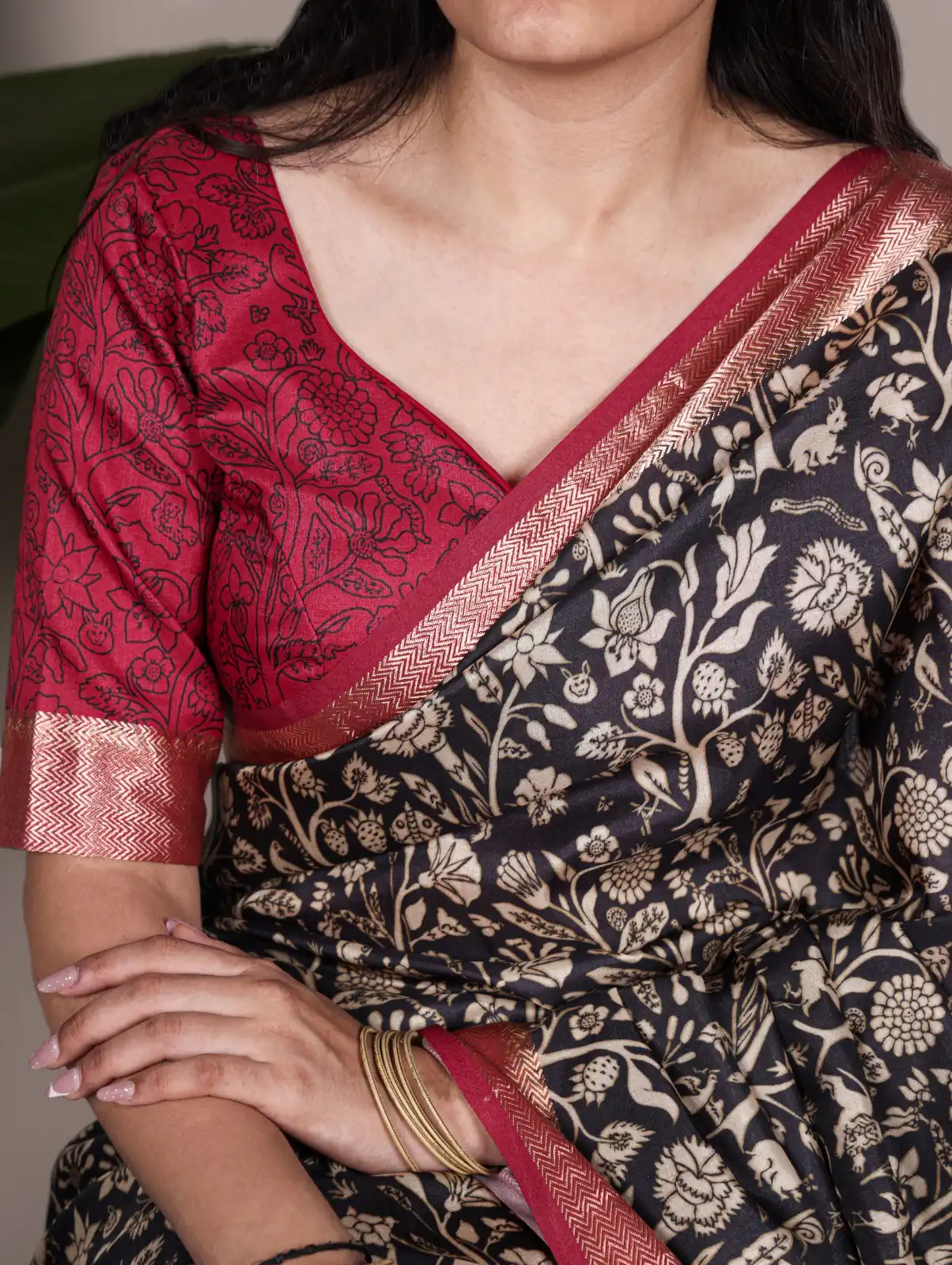 Black Tasar Silk With Printed Viscose Border Saree | Sarees, Bollywood Sarees, Creative Sarees, Designer Sarees, Embroidered Sarees, Ethnic Saree, Modern Digital sarees, Party Wear Sarees