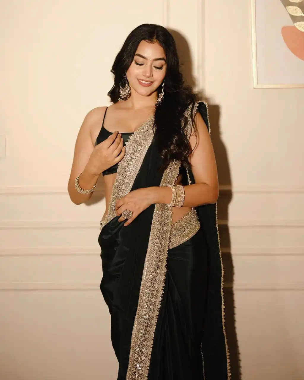 Black VI Chitra Silk Embroidery Sequence Lace Border Saree | Sarees, Bollywood Sarees, Creative Sarees, Designer Sarees, Embroidered Sarees, Ethnic Saree, Modern Digital sarees, Party Wear Sarees