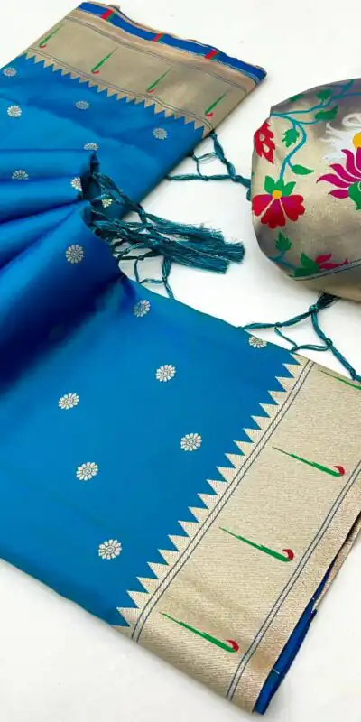 Blue A Pethani Silk Lace Zari Work Saree | Sarees, Bollywood Sarees, Creative Sarees, Designer Sarees, Embroidered Sarees, Ethnic Saree, Modern Digital sarees, Party Wear Sarees