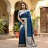 Blue Banarasi Gala Silk Gold Zari Work Saree | Sarees, Bollywood Sarees, Creative Sarees, Designer Sarees, Embroidered Sarees, Ethnic Saree, Modern Digital sarees, Party Wear Sarees