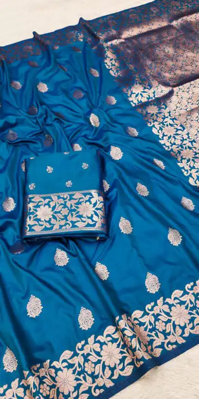 Blue Banarasi Silk Lace Zari Work Saree | Sarees, Bollywood Sarees, Creative Sarees, Designer Sarees, Embroidered Sarees, Ethnic Saree, Modern Digital sarees, Party Wear Sarees