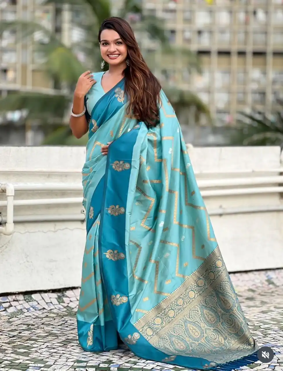Blue Banarasi Silk Weaving Zari Work Saree | Sarees, Bollywood Sarees, Creative Sarees, Designer Sarees, Embroidered Sarees, Ethnic Saree, Modern Digital sarees, Party Wear Sarees