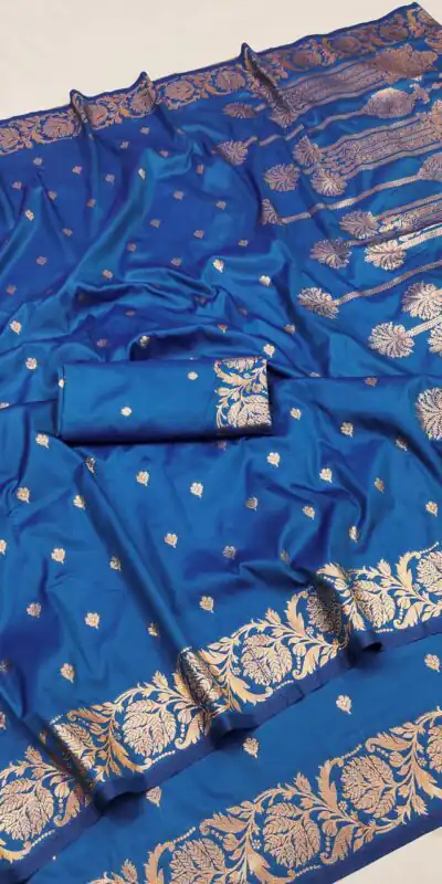 Blue Banarasi Silk With Lace and Zari Work Saree | Sarees, Bollywood Sarees, Creative Sarees, Designer Sarees, Embroidered Sarees, Ethnic Saree, Modern Digital sarees, Party Wear Sarees