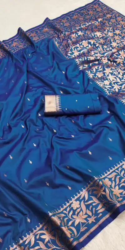 Blue Banarasi Silk Zari Weaving Lace Work Saree | Sarees, Bollywood Sarees, Creative Sarees, Designer Sarees, Embroidered Sarees, Ethnic Saree, Modern Digital sarees, Party Wear Sarees