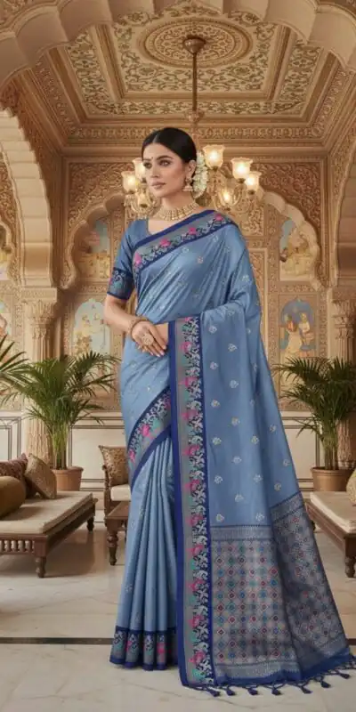 Blue Banarasi Silk Zari Weaving Work Saree | Sarees, Bollywood Sarees, Creative Sarees, Designer Sarees, Embroidered Sarees, Ethnic Saree, Modern Digital sarees, Party Wear Sarees