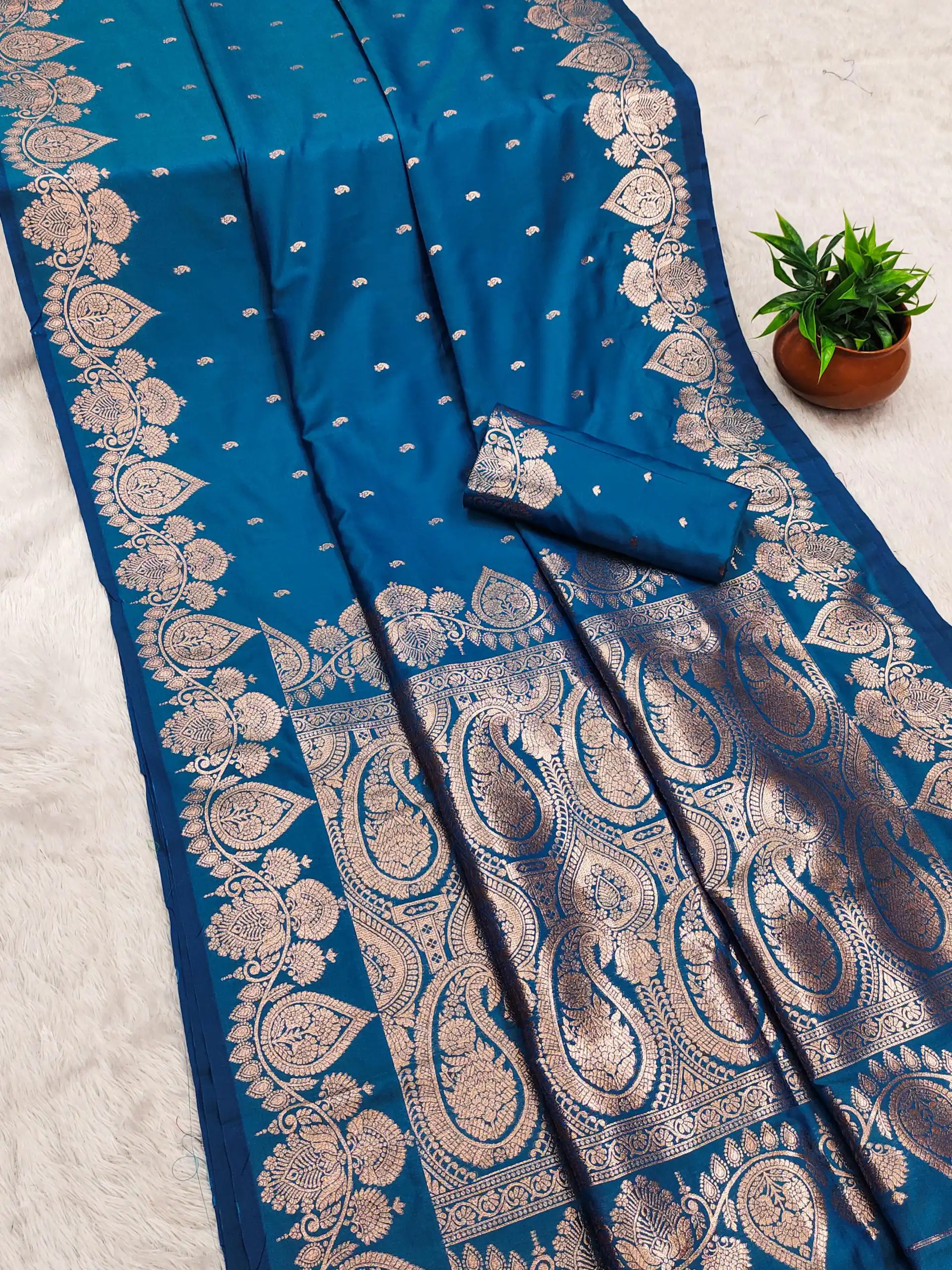 Blue Banarasi Silk Zari Work Saree | Sarees, Bollywood Sarees, Creative Sarees, Designer Sarees, Embroidered Sarees, Ethnic Saree, Modern Digital sarees, Party Wear Sarees