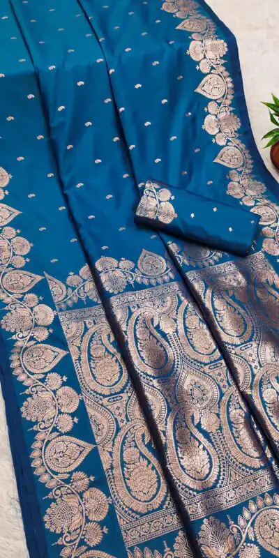 Blue Banarasi Silk Zari Work Saree | Sarees, Bollywood Sarees, Creative Sarees, Designer Sarees, Embroidered Sarees, Ethnic Saree, Modern Digital sarees, Party Wear Sarees