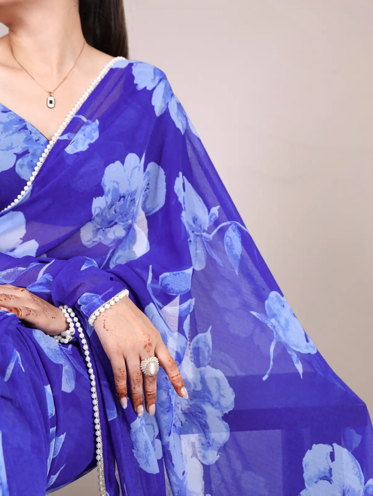 Blue Chiffon Printed Saree | Sarees, Bollywood Sarees, Creative Sarees, Designer Sarees, Embroidered Sarees, Ethnic Saree, Modern Digital sarees, Party Wear Sarees