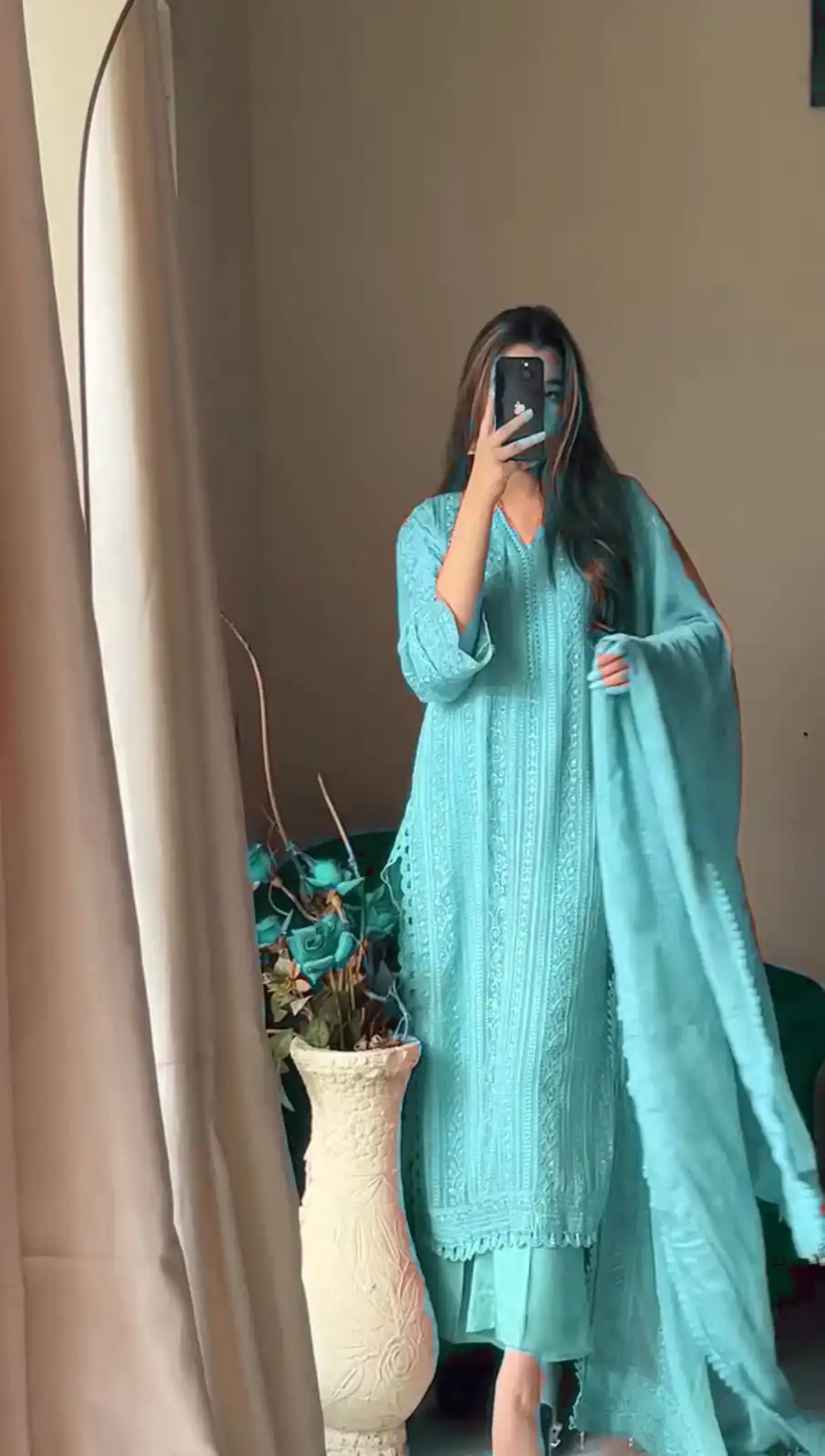 Blue Chinon Cotton Thread Embroidery Work Salwar Suit | Jump Suits, Salwar suit, Casual Suits, Creative suits, Designer Suits, Palazzo Suits, Party Wear Suits, Patiala Suits, Straight Suits