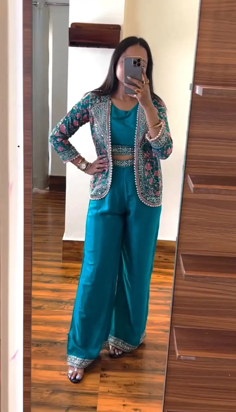 Blue Chinon Embroidery With Moti Lace Salwar Suit | Jump Suits, Salwar suit, Casual Suits, Creative suits, Designer Suits, Palazzo Suits, Party Wear Suits, Patiala Suits, Straight Suits