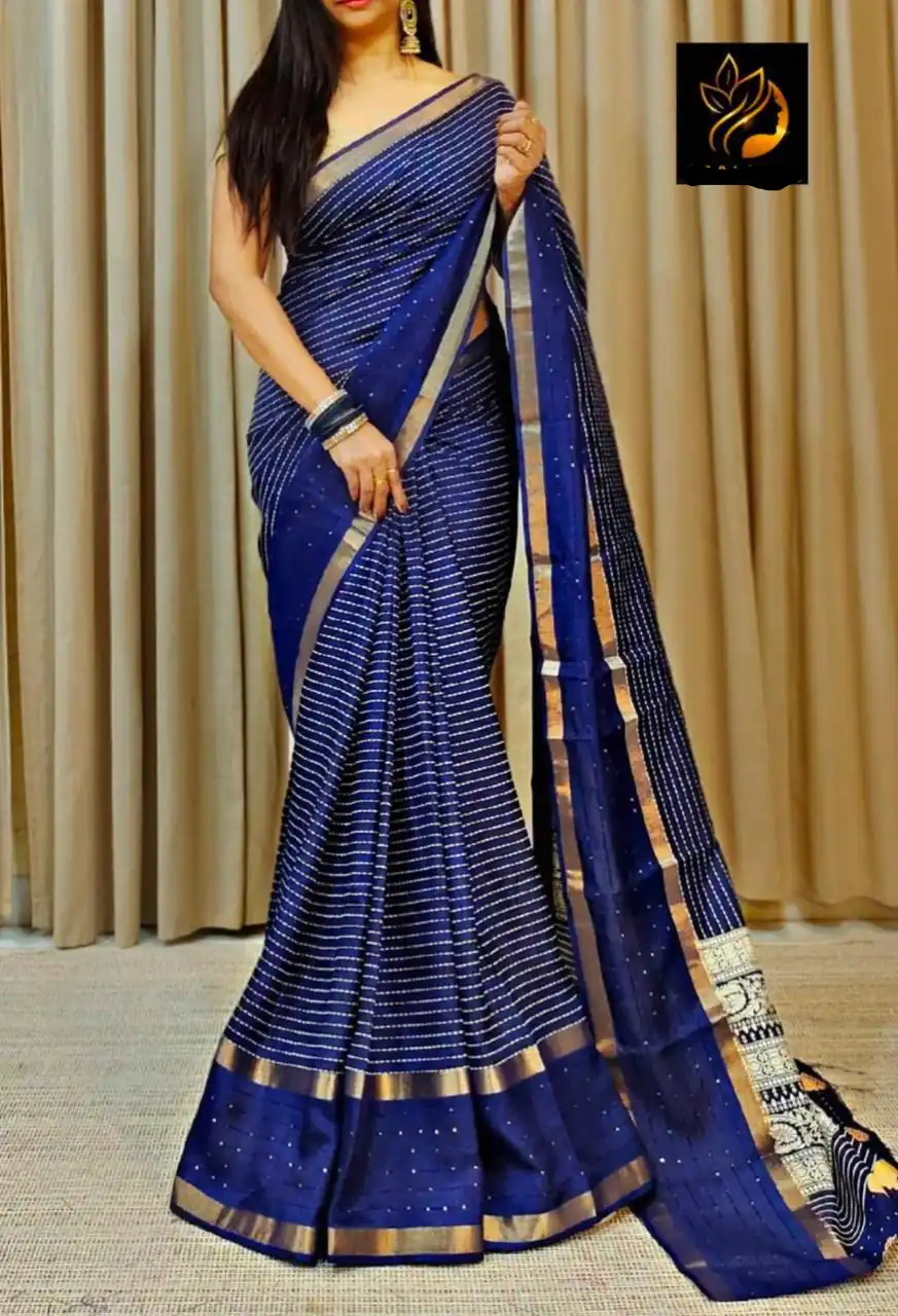 Blue Dola Silk Lace Border Sequins Work Saree | Sarees, Bollywood Sarees, Creative Sarees, Designer Sarees, Embroidered Sarees, Ethnic Saree, Modern Digital sarees, Party Wear Sarees