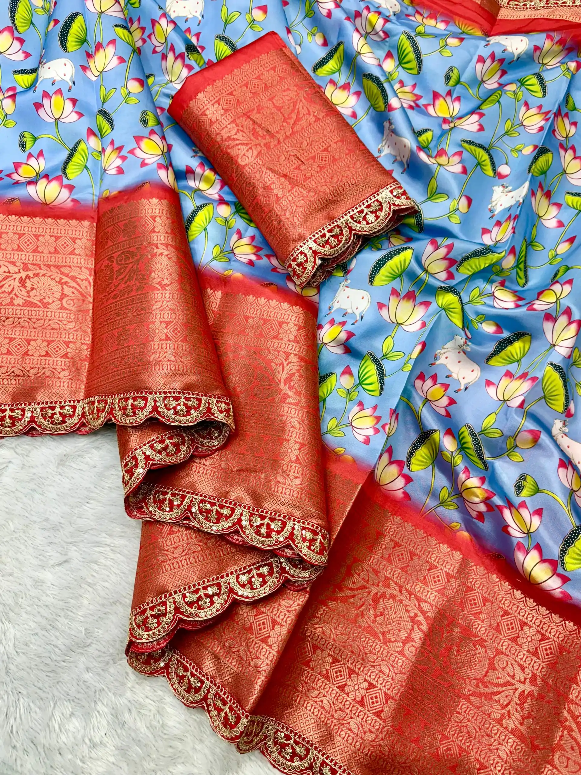 Blue Dola Silk With Zari Weaving Border Saree | Sarees, Bollywood Sarees, Creative Sarees, Designer Sarees, Embroidered Sarees, Ethnic Saree, Modern Digital sarees, Party Wear Sarees